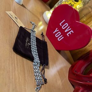 NWT Patricia Nash Three Chain Silver Ox Bracelet #PNBR